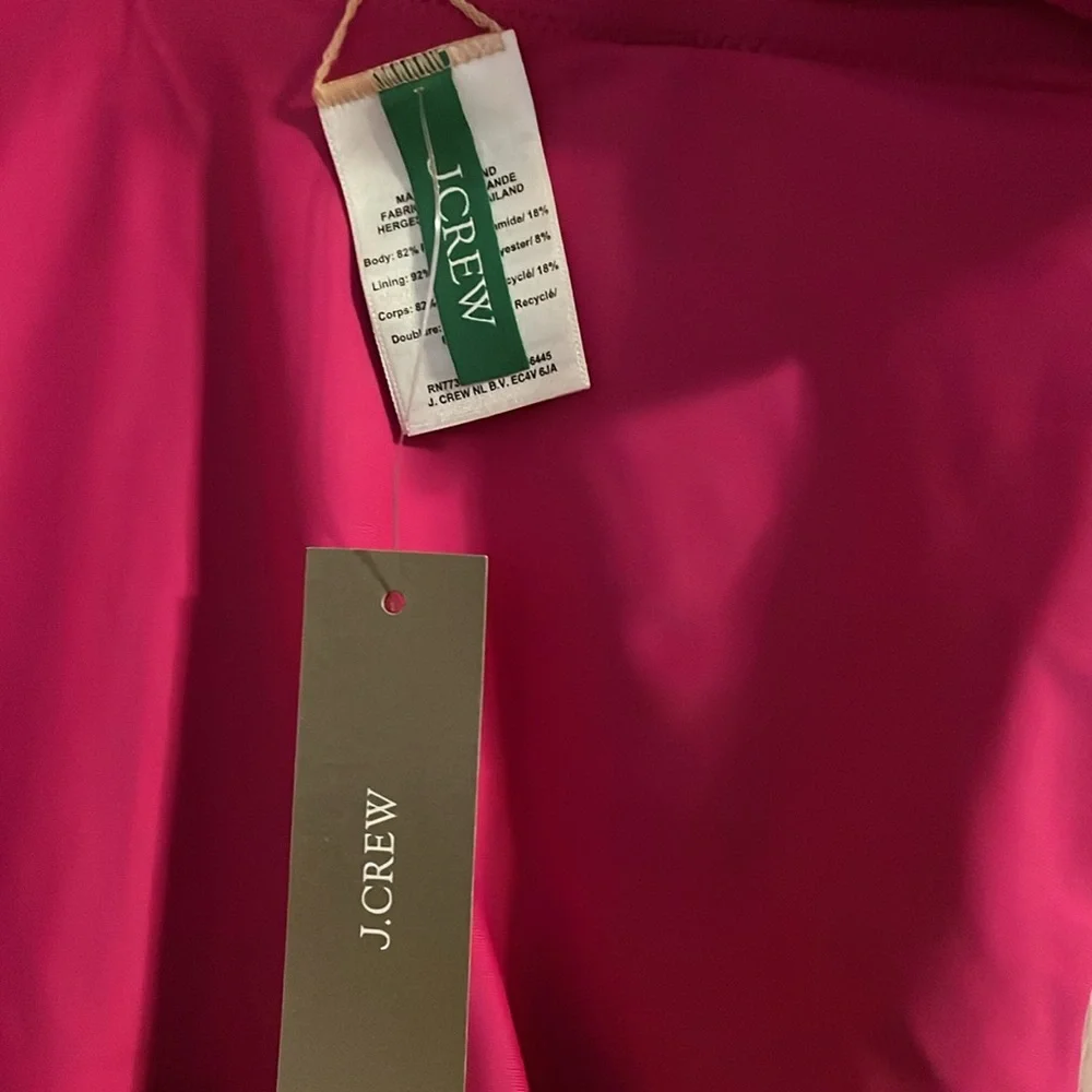 NWT J.Crew Ruched Ruffle One-Piece‎ Swimsuit Magenta Orchid 10 Beach Vacation